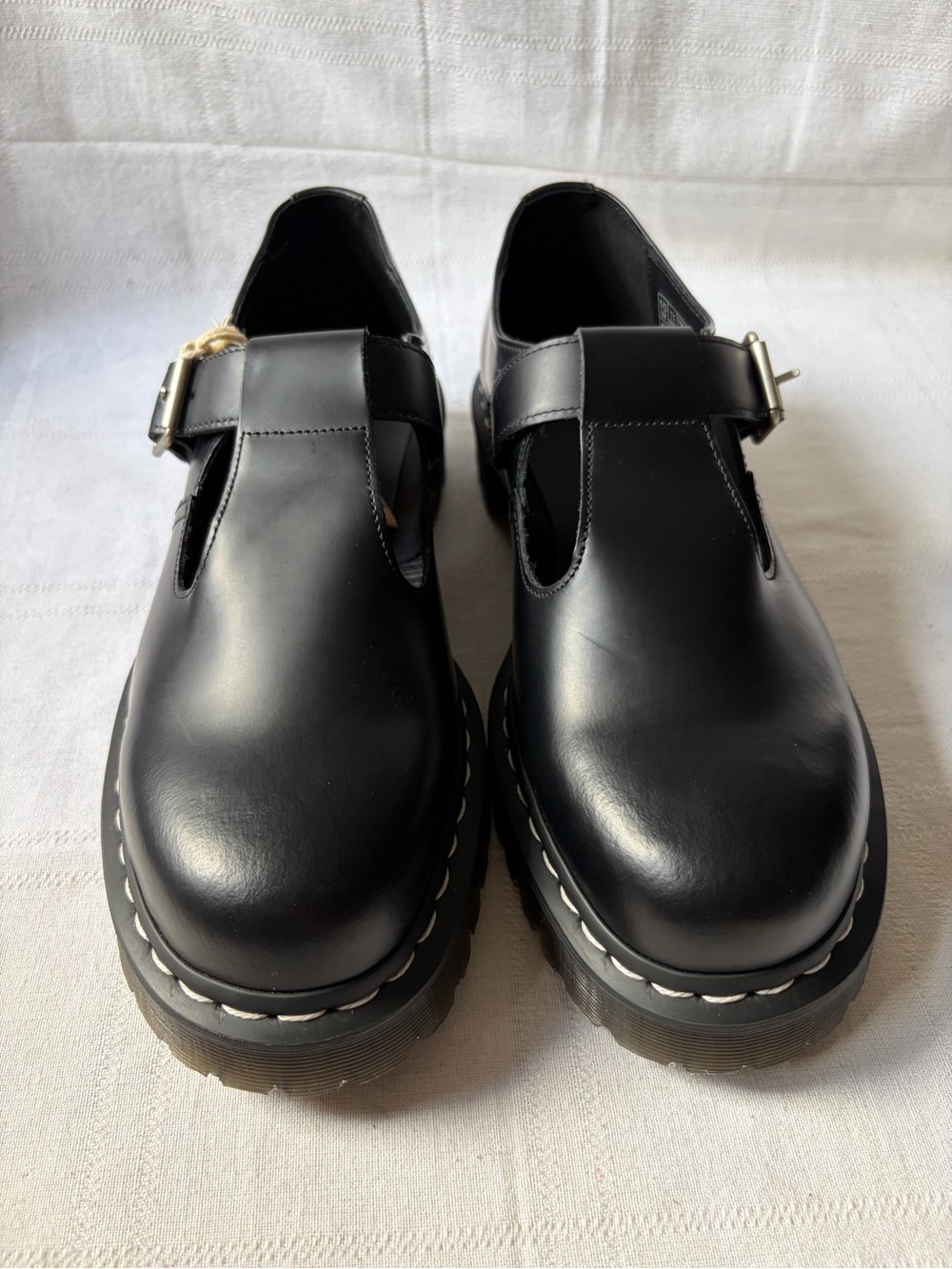 Dr. Martens Black Mary Jane Polley Bex Flats Buckle Leather Shoes Men's Size 11 - Picture 3 of 7